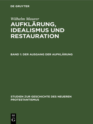 cover image of Der Ausgang der Aufklärung